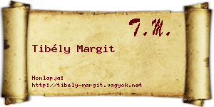 Tibély Margit névjegykártya